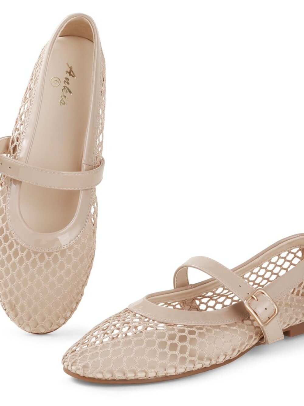 Women's Mary Jane Ballet Flats, Mesh Jelly Fishnet Sandals